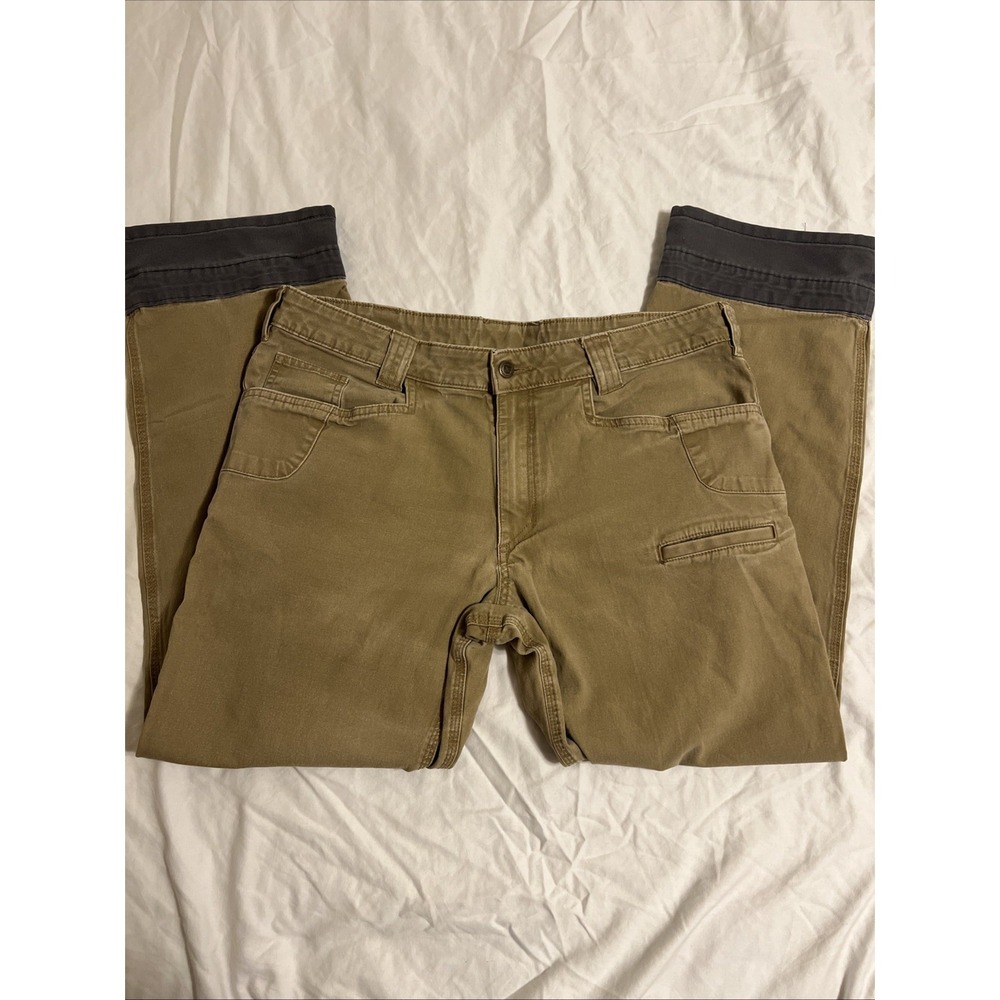 Noble Outfitters Mens 38x32 Canvas Work Pants Khaki Reinforced Cuff Utility